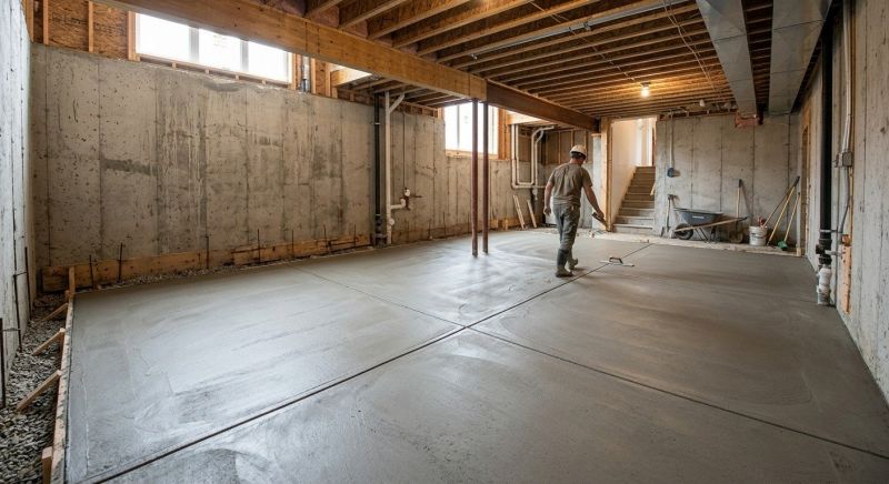 Basement Concrete Installation in Minong, WI